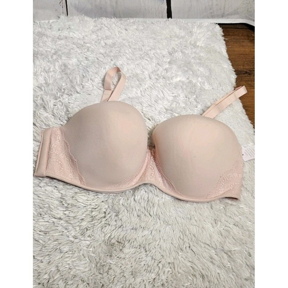 Cacique Modern‎ Collection Boost Multi Way Strapless Bra 42DDD Nude Lace Trim